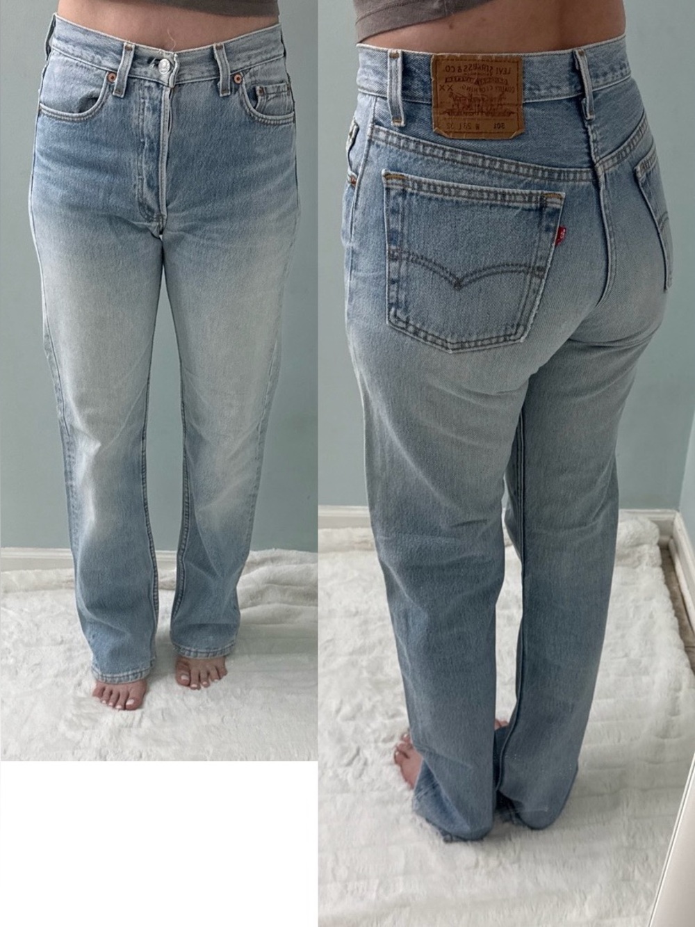 Vintage Levis 501 Jeans Faded Blue Wash Size 26